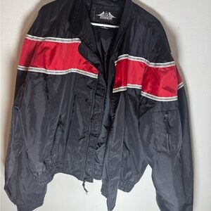 Vintage USA Biker Design Mens Riding Jacket Sz 4X Fullzip Multicolor Coat